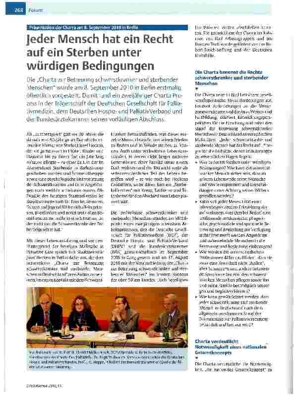 Vorschauseite 1: Jeder Mensch hat ein Recht auf ein Sterben unter würdigen Bedingungen