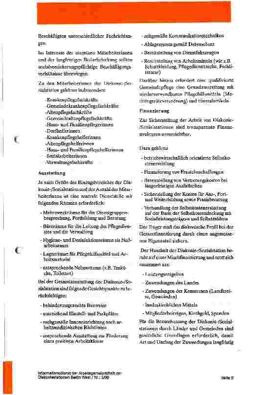 Vorschauseite 3: Positionspapier zur Weiterentwicklung von Diakonie/Sozialstationen