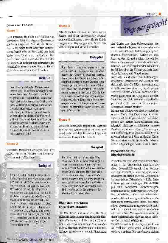 Vorschauseite 2: Wenn die Alten aus der Reihe tanzen Gedanken zur Situation und zum Verstehen psychisch veränderter alter Menschen