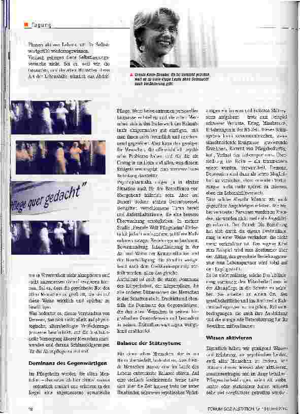 Vorschauseite 3: Wenn die Alten aus der Reihe tanzen Gedanken zur Situation und zum Verstehen psychisch veränderter alter Menschen