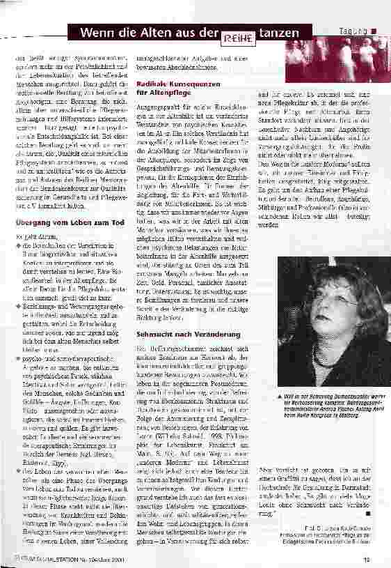 Vorschauseite 4: Wenn die Alten aus der Reihe tanzen Gedanken zur Situation und zum Verstehen psychisch veränderter alter Menschen