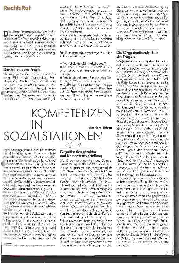 Vorschauseite 1: Kompetenzen in Sozialstationen