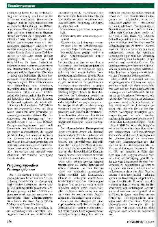 Vorschauseite 3: Finanzierungsengpass in der Gesundheitsversorgung Innovative Versorgungsformen zur Erhöhung der medizinischen Qualität und der Wirtschaftlichkeit