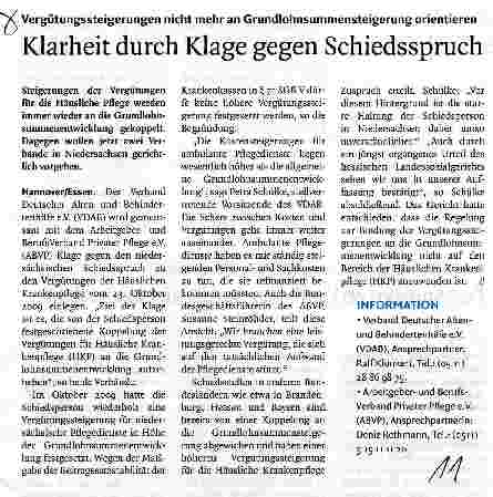Vorschauseite 1: Klarheit durch Klage gegen Schiedsspruch