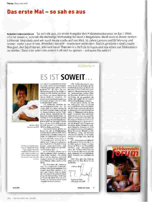 Vorschauseite 1: Das erste Mal - so sah es aus