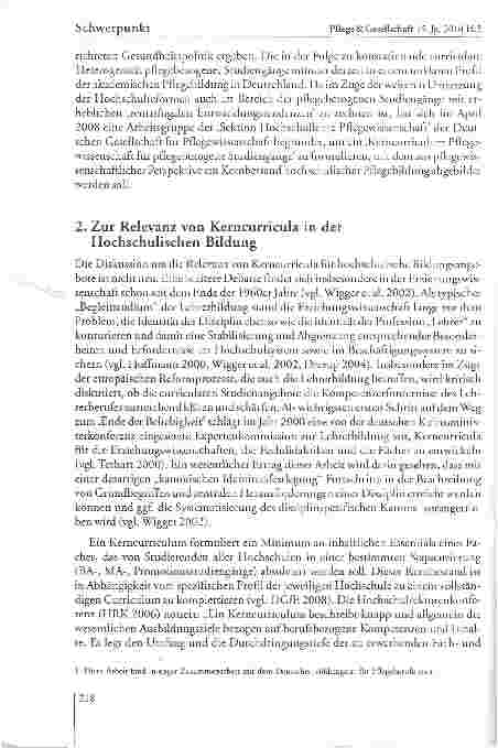 Vorschauseite 3: Kerncurriculum Pflegewissenschaft fiir pflegebezogene Studiengänge - eine Initiative zur Weiterentwicklung der hochschulischen Pflegebildung in Deutschland