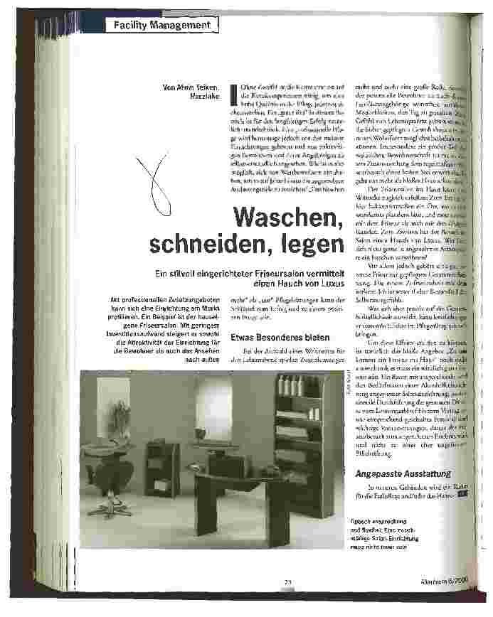 Vorschauseite 1: Waschen, schneiden, legen Ein stilvoll eingerichteter Friseursalon vermittelt einen Hauch von Luxus