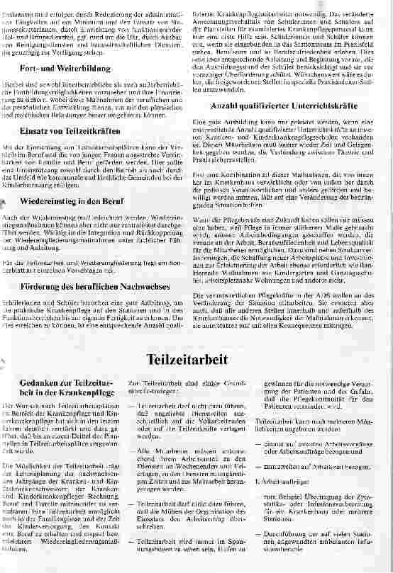 Vorschauseite 2: Stellungnahme zur Situation der Krankenpflege 1990