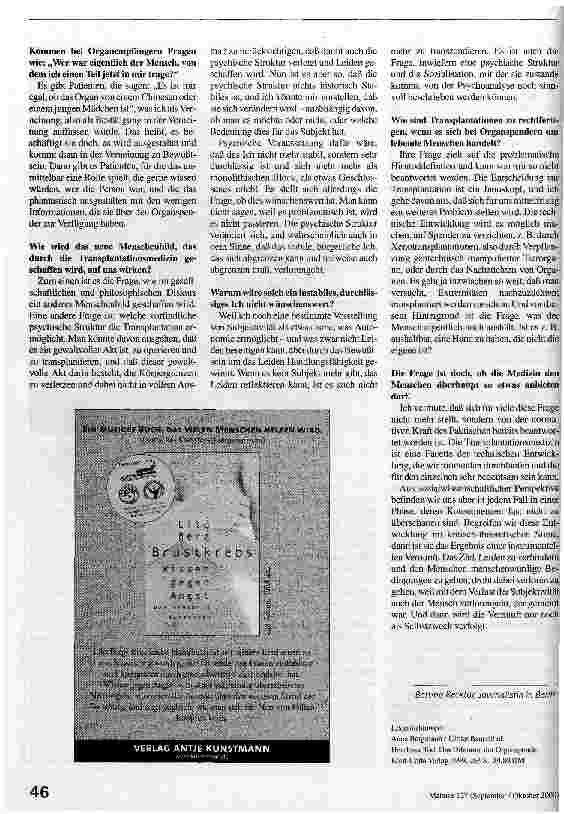 Vorschauseite 4: Was bleibt von mir übrig? Seelische Probleme nach der Organtransplantation