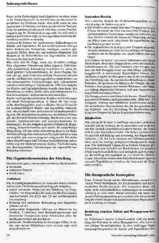 Vorschauseite 2: Über die Aufgaben, Möglichkeiten und Grenzen einer kinderund jugendpsychiatrischen Abteilung an einem Landeskrankenhaus