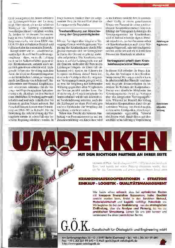 Vorschauseite 3: Wie wäre es mit einer Heilkunde-GmbH? Rechtliche Rahmenbedingungen intergrierter Versorgungsstrukturen