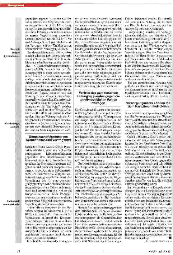 Vorschauseite 4: Wie wäre es mit einer Heilkunde-GmbH? Rechtliche Rahmenbedingungen intergrierter Versorgungsstrukturen