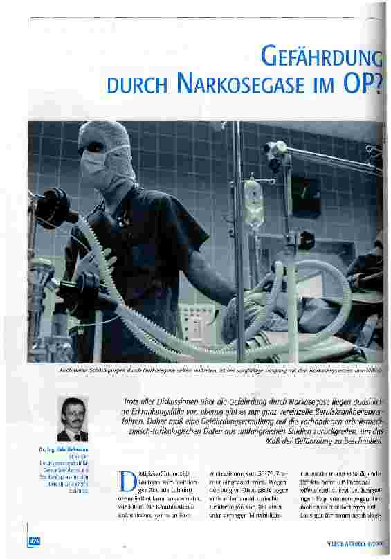 Vorschauseite 1: Gefährdung durch Narkosegase im OP?