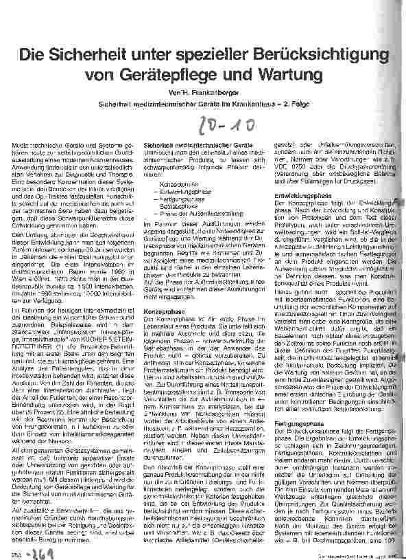 Vorschauseite 1: Die Sicherheit unter spezieller Berücksichtigung von Gerätepflege und Wartung