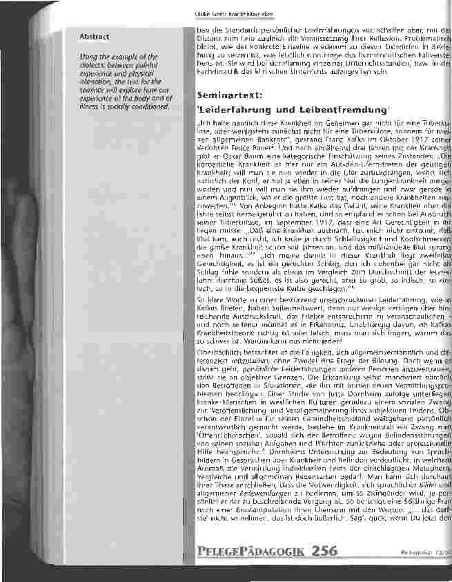 Vorschauseite 3: Krankheitserleben Teil 1