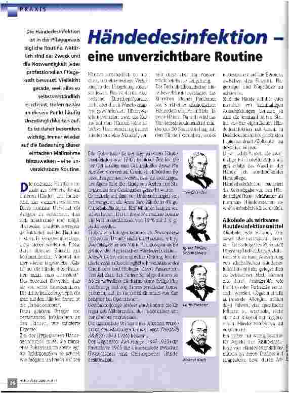 Vorschauseite 1: Händedesinfektion - eine unverzichtbare Routine