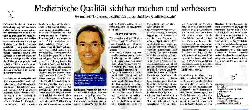 Vorschauseite 1: Medizinische Qualität sichtbar machen und verbessern