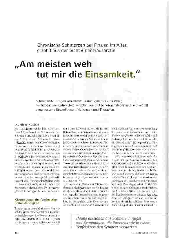 Vorschauseite 1: Am meisten weh tut mir die Einsamkeit