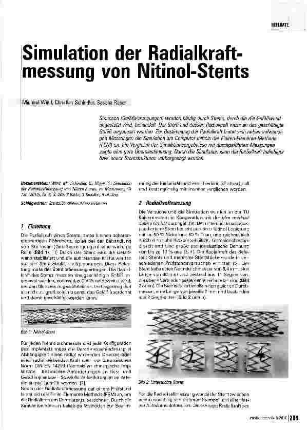 Vorschauseite 1: Simulation der Radialkraftmessung von Nitinol-Stents