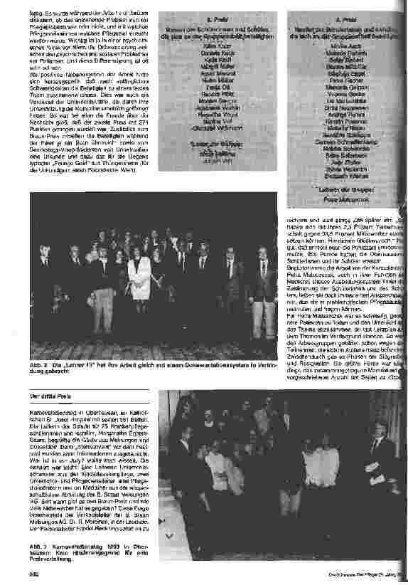 Vorschauseite 2: Braun-Preis 1989 für Krankenpflegeschulen verliehen Wettbewerbsthema: Der Krankenpflegeprozeß und seine. .. Anwendung