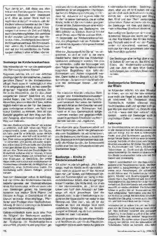 Vorschauseite 3: Das sterbende Kind auf der Intensivstation unter dem Aspekt der Seelsorge