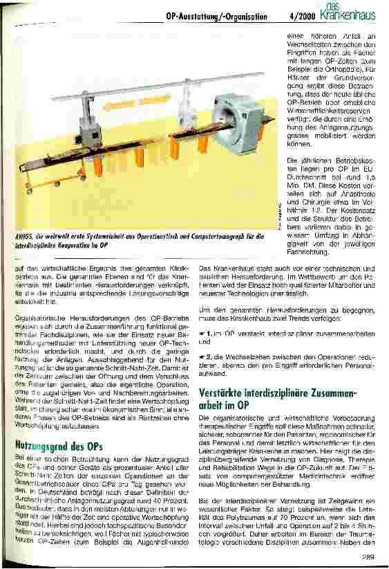 Vorschauseite 2: Der OP im Aufbruch Tief greifende Veränderungen erfordern gemeinsame Anstrengungen von Krankenhaus und Industrie