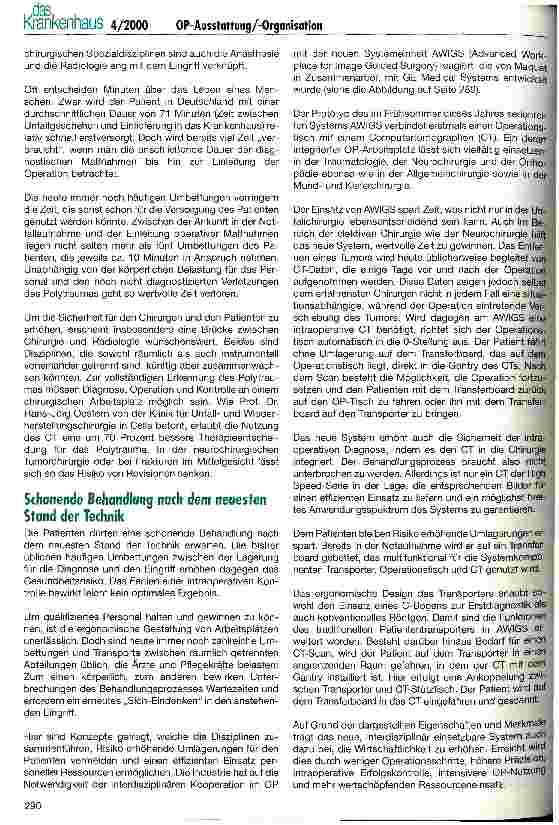 Vorschauseite 3: Der OP im Aufbruch Tief greifende Veränderungen erfordern gemeinsame Anstrengungen von Krankenhaus und Industrie