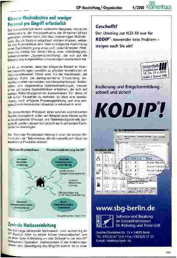 Vorschauseite 4: Der OP im Aufbruch Tief greifende Veränderungen erfordern gemeinsame Anstrengungen von Krankenhaus und Industrie