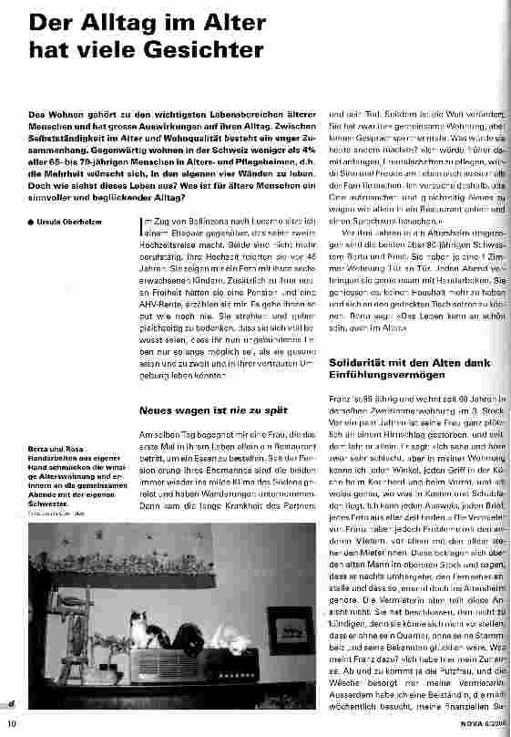 Vorschauseite 1: Der Alltag im Alter hat viele Gesichter