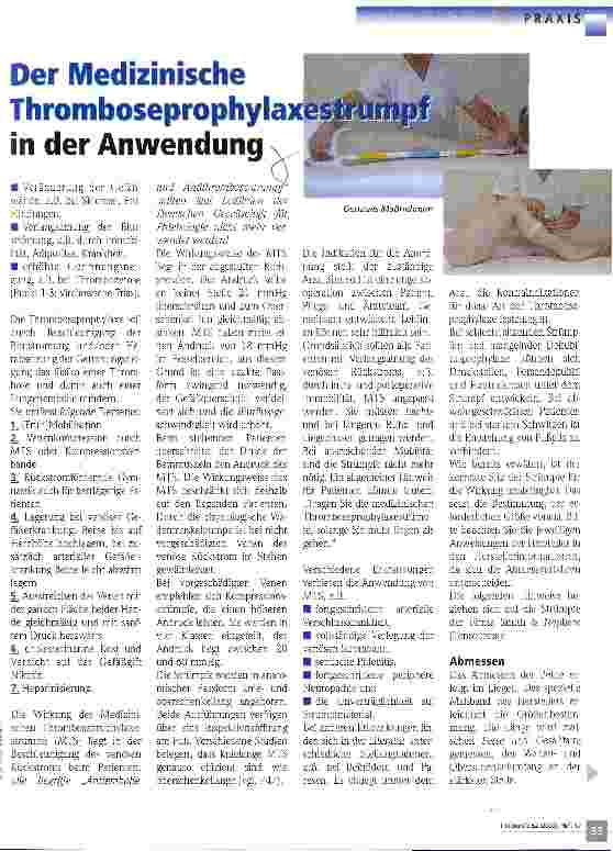 Vorschauseite 1: Der Medizinische Thromboseprophylaxestrumpf in der Anwendung
