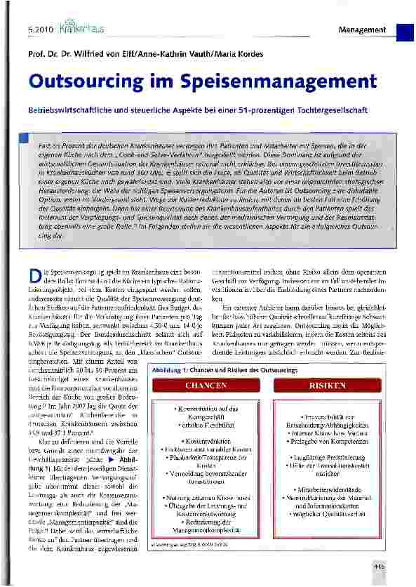 Vorschauseite 1: Outsourcing im Speisenmanagement