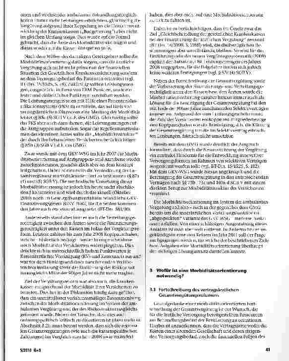 Vorschauseite 2: Wie viel Morbiditätsorientie-rung braucht das vertragsärztliche Vergütungssystem? - Ein vorläufiges Fazit