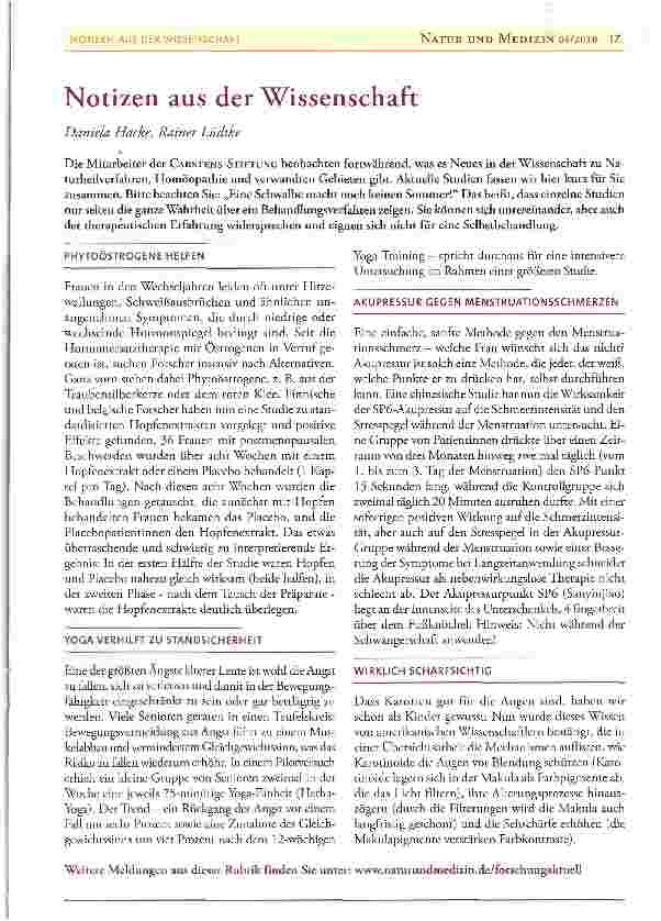 Vorschauseite 1: Notizen aus der Wissenschaft