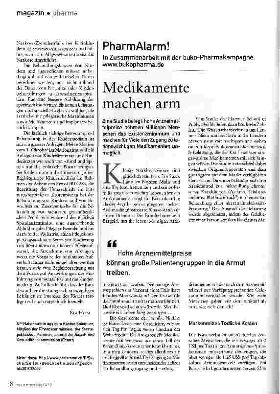 Vorschauseite 1: Medikamente machen arm