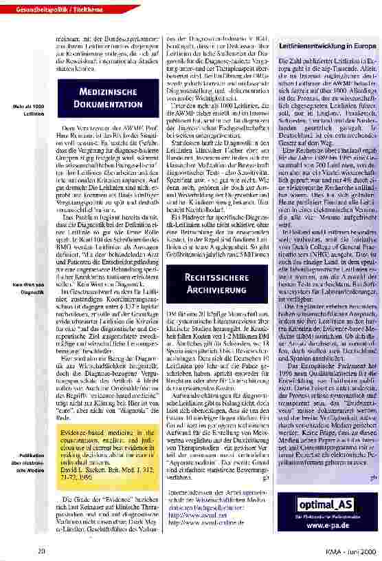 Vorschauseite 2: Leitlinien und DRGs sind nicht koordiniert AWMF und BÄK gefordert