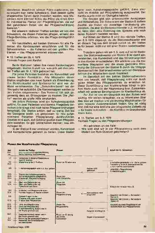 Vorschauseite 3: Modellversuch einer Pflegeplanung auf zwei Stationen Protokoll 2. Folge