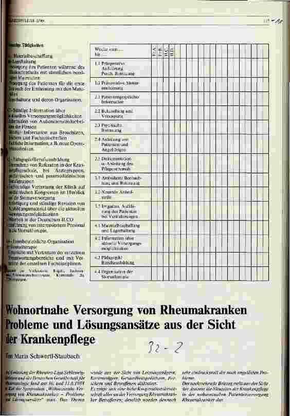 Vorschauseite 1: Wohnortnahe Versorgung von Rheumakranken - Probleme und Lösungsansätze aus der Sicht der Krankenpflege