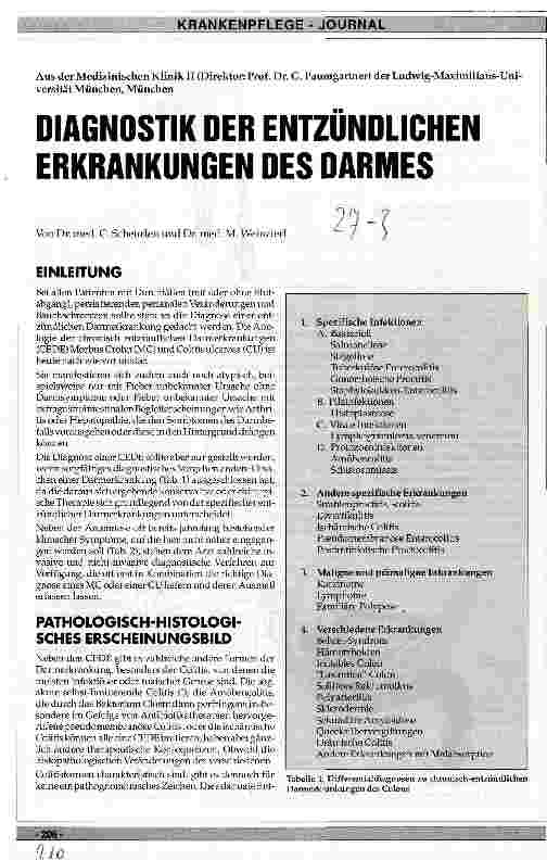 Vorschauseite 1: Diagnostik der entzündlichen Erkrankungen des Darmes