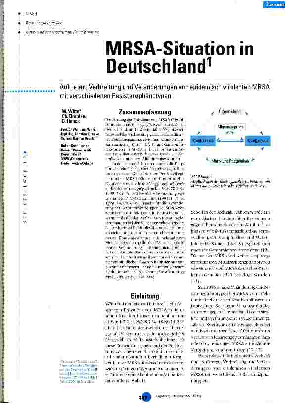 Vorschauseite 1: MRSA - Situation in Deutschland
