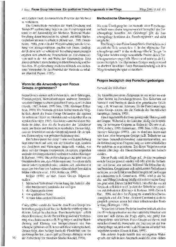 Vorschauseite 3: Focus Group Interviews: Ein qualitativer Forschungsansatz in der Pflege