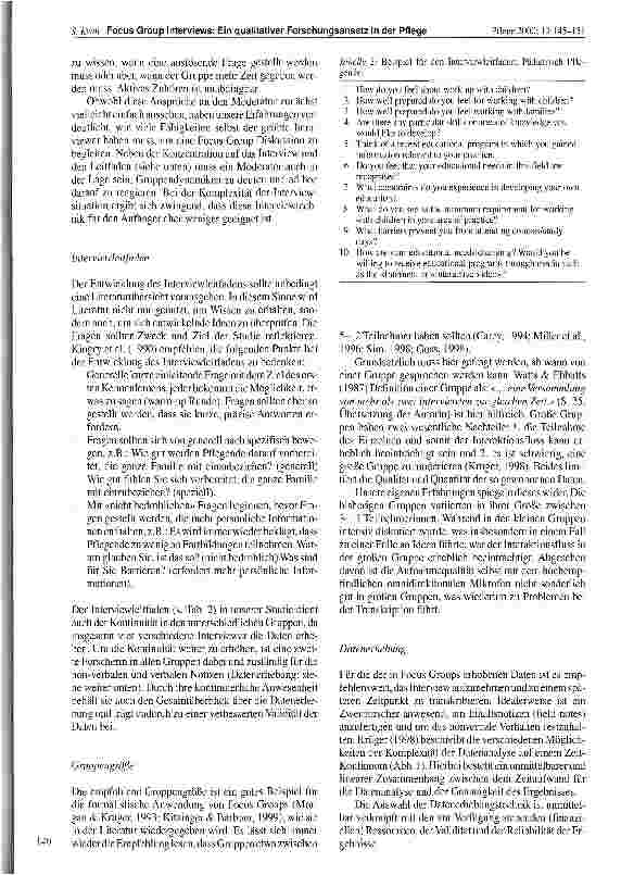 Vorschauseite 5: Focus Group Interviews: Ein qualitativer Forschungsansatz in der Pflege