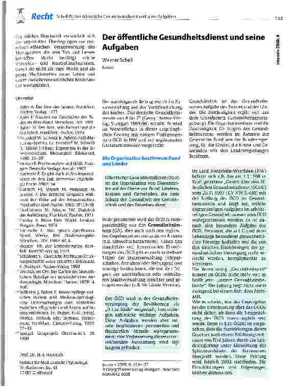 Vorschauseite 1: Der öffentliche Gesundheitsdienst und seine Aufgaben