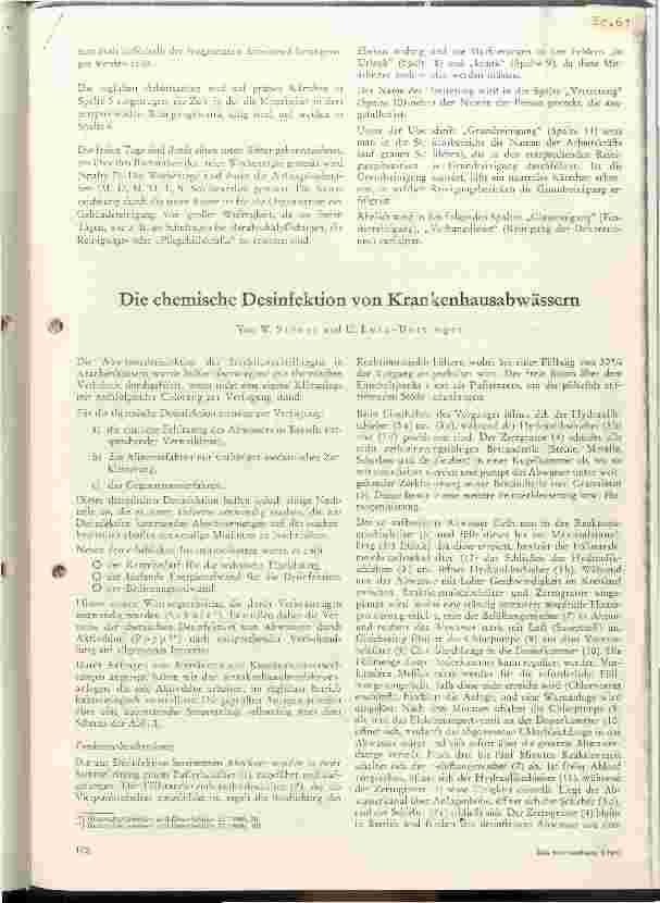 Vorschauseite 1: Die chemische Desinfektion von Krankenhausabwässern
