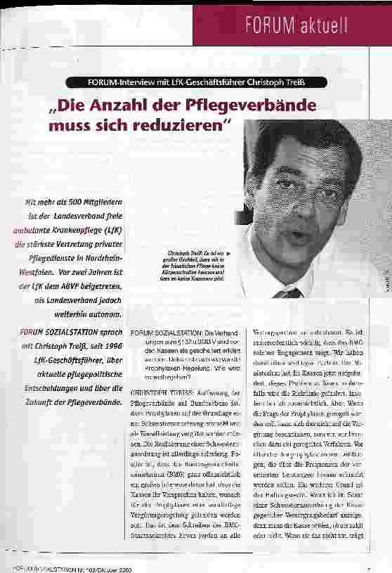 Vorschauseite 1: Die Anzahl der Pflegeverbände muss sich reduzieren Forum-Interview