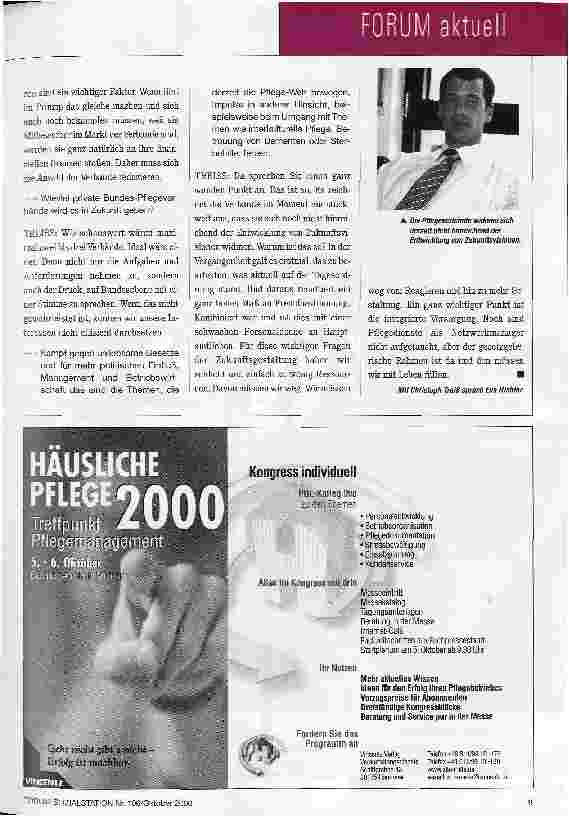 Vorschauseite 3: Die Anzahl der Pflegeverbände muss sich reduzieren Forum-Interview