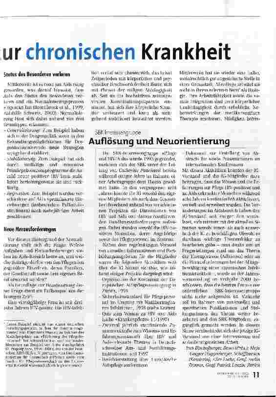 Vorschauseite 2: Von der tödlichen zur chronischen Krankheit Pflege von Aidskranken