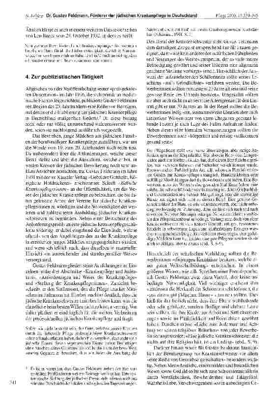 Vorschauseite 3: Dr. Gustav Feldmann (1872-1947) - ein Förderer der jüdischen Krankenpflege in Deutschland