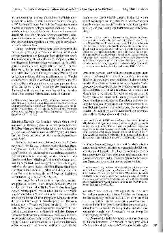 Vorschauseite 4: Dr. Gustav Feldmann (1872-1947) - ein Förderer der jüdischen Krankenpflege in Deutschland