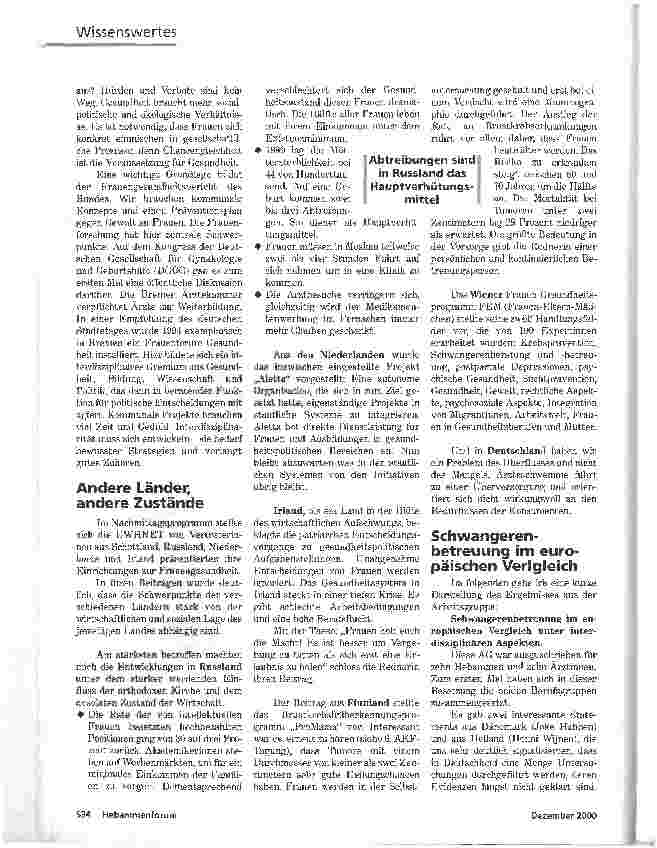 Vorschauseite 3: EIN DIALOG ÜBER GRENZENFrauenalltag und Gesundheit in Europa