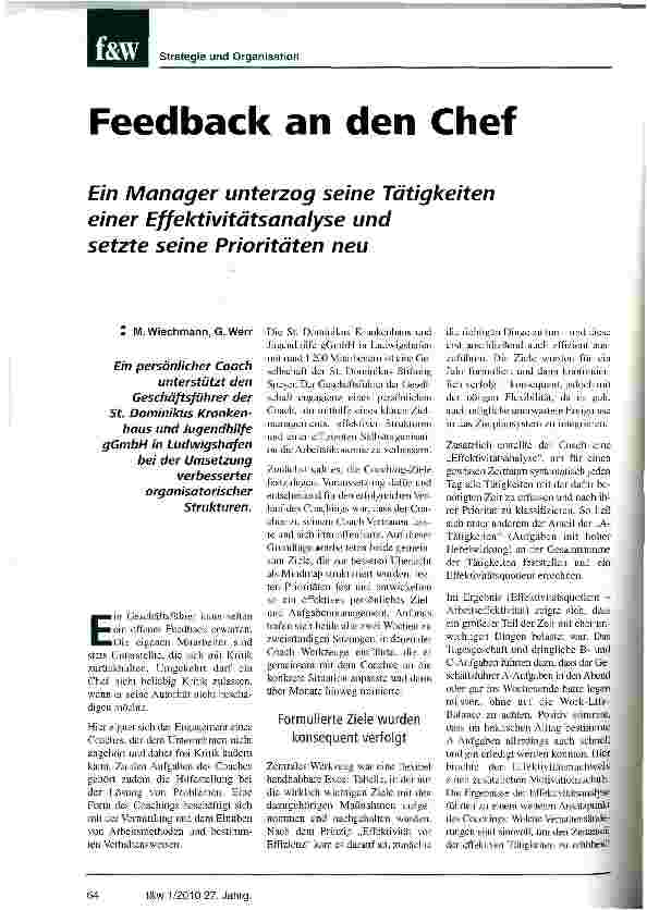 Vorschauseite 1: Feedback an den Chef